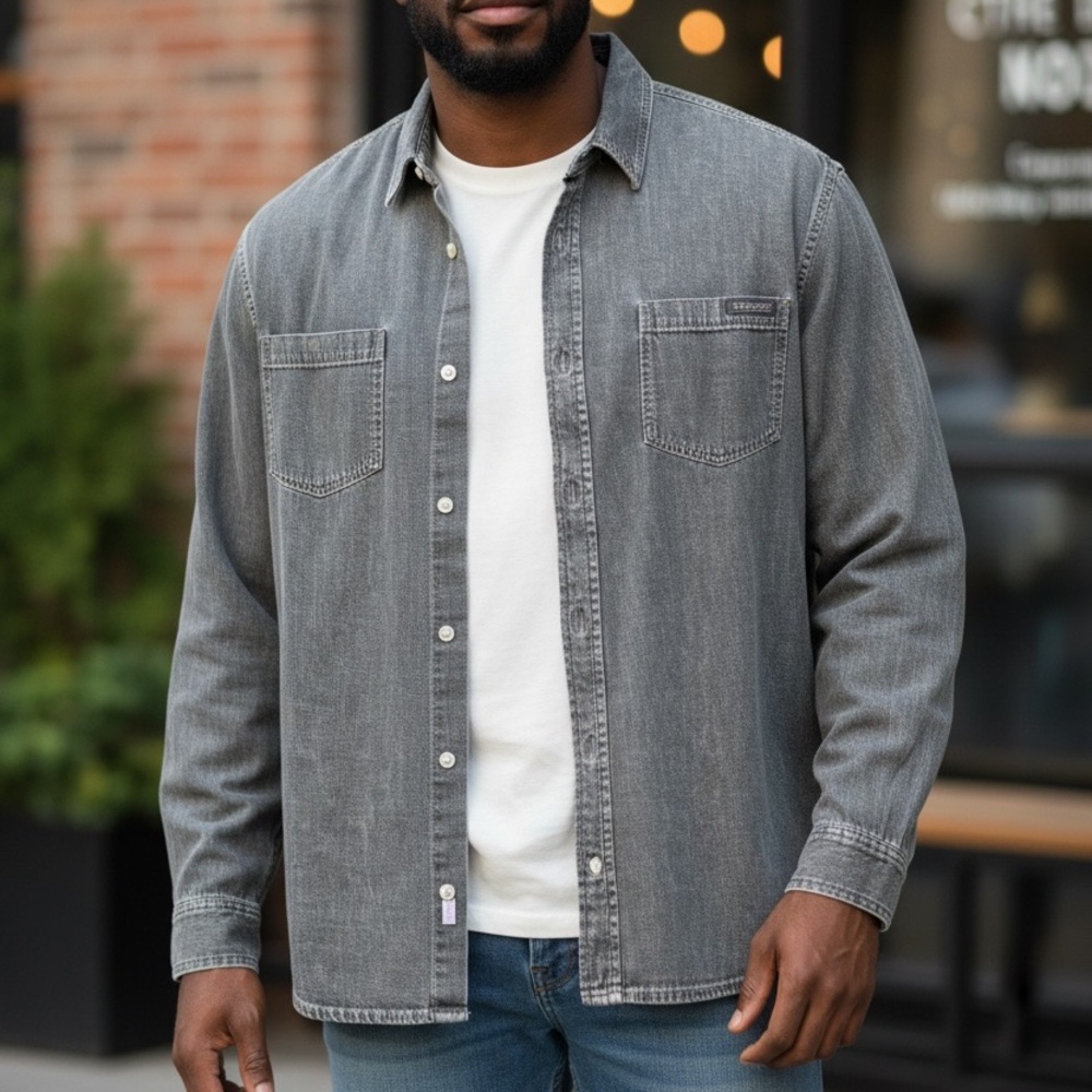 Calvin Klein Charcoal Denim Shirt